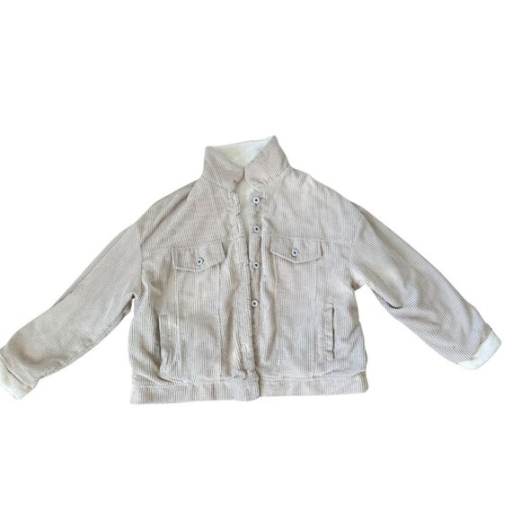 SHEIN Jackets & Blazers - Beige Corduroy Fleece Lined Jacket,  Women’s Medium Button Up